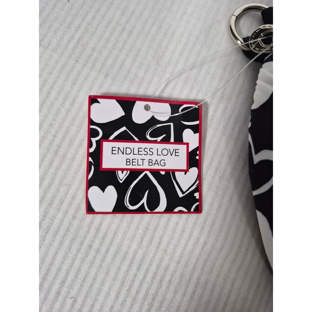 Brighton Endless Love Belt Bag Tom Clancy Heart Print Black White D30283 NEW - Picture 7 of 12